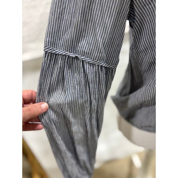 Abercrombie & Fitch Embroidered Floral Stripe too Women’s Medium Boho Peasant - Picture 3 of 7